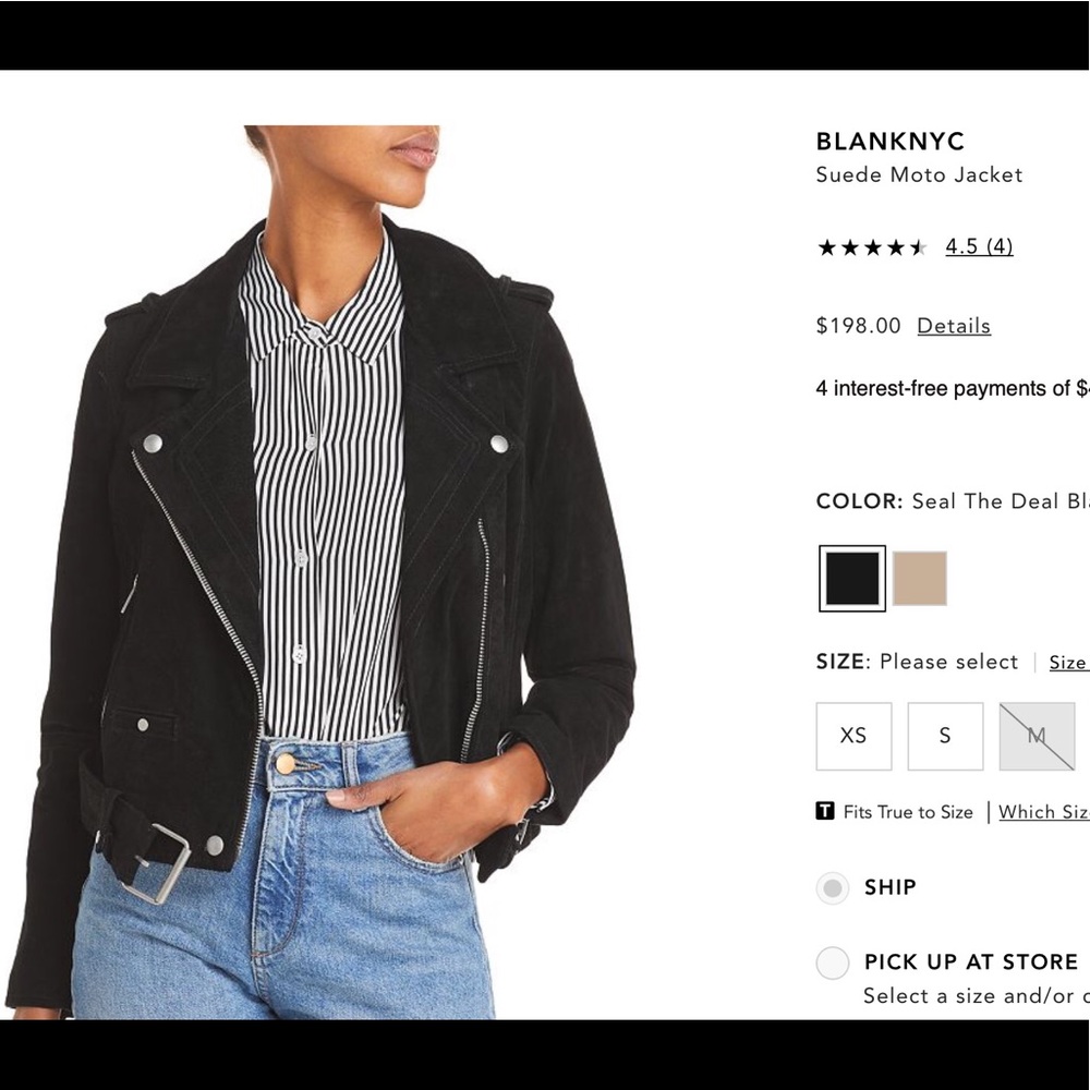 Blanknyc suede moto jacket